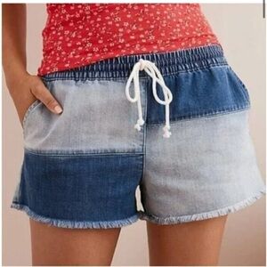 Aerie Denim Patchwork Shorts